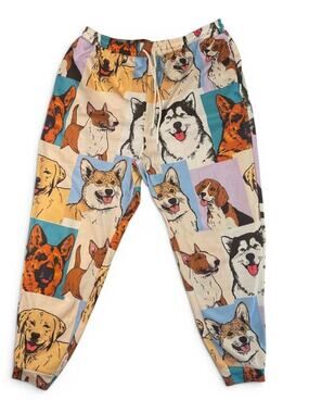 SHEIN Curve Dog Print Jogger Pants Women's 1XL Multicolor Lounge Pajama